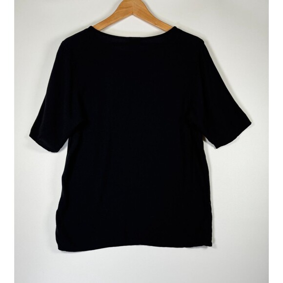 Loose San Francisco Top Womens Medium Black Minimalist Textured Modern Artisan - Picture 2 of 10